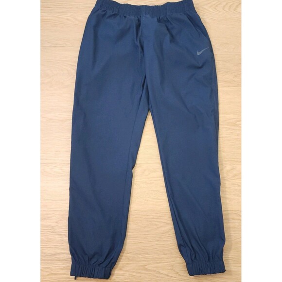 Nike Track Pants Mens L Blue Running Windbreaker Ankle Zipper Gym Activewear - Picture 1 of 14